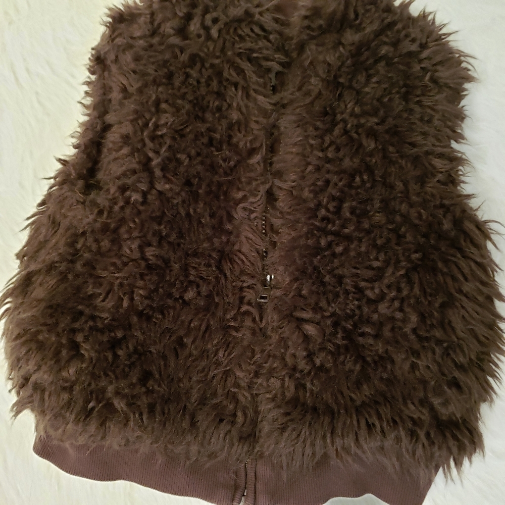 Gymboree Brown Faux Fur Vest Jacket S(5-6)